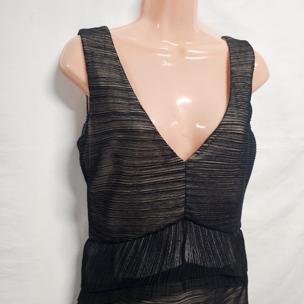 BCBG MaxAzria Sven Sleeveless Mini Dress Women Size M Black Lined Mesh - Picture 4 of 15